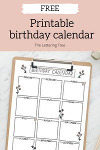 Your FREE birthday calendar