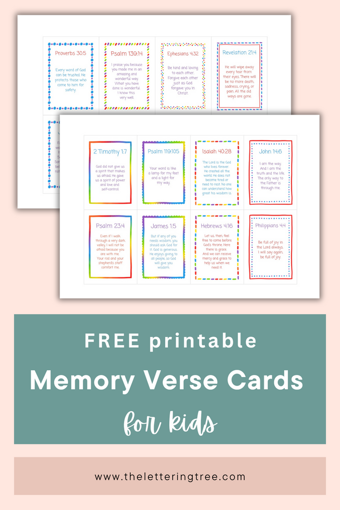 Free Printable Bible Memory Verse Cards for Kids